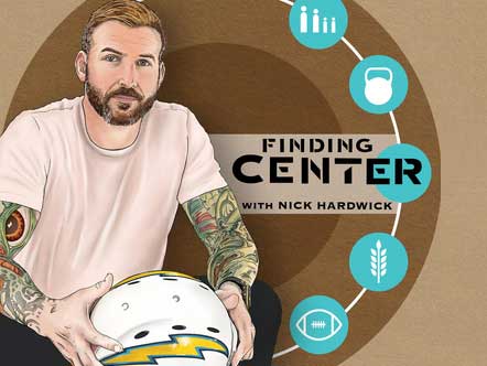 Finding Center with Nick Hardwick podcast cover illustration